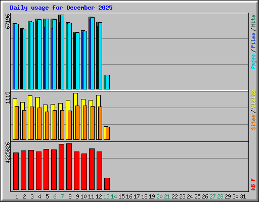 Daily usage for December 2025